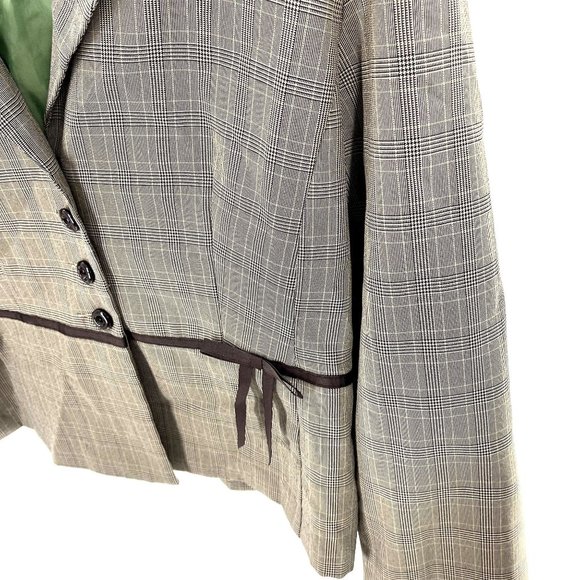 Sweet Suit Blazer Size 16 Brown Tan Button Front Long Sleeve Career Business Cas - Picture 4 of 6